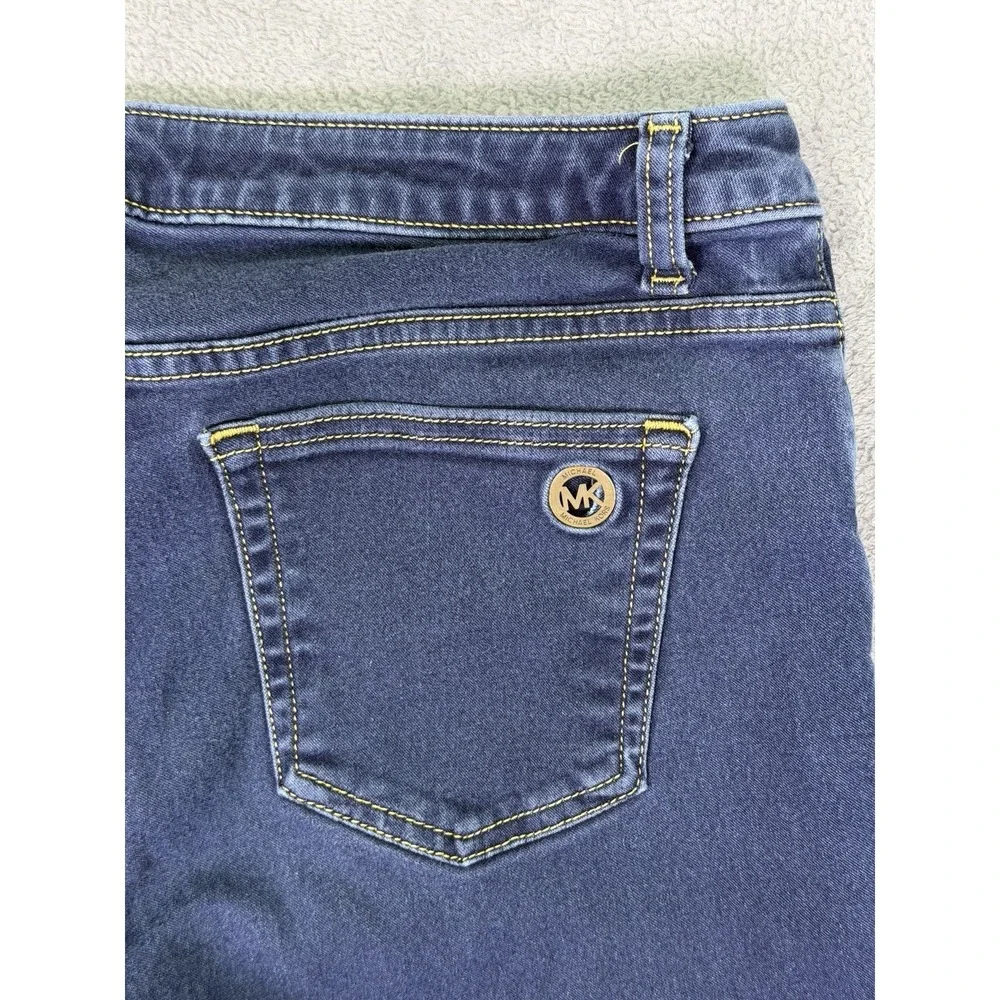 Michael‎ Kors Jeans Womens 10 Blue Dark Wash Denim Mid Rise Izzy Skinny Ankle